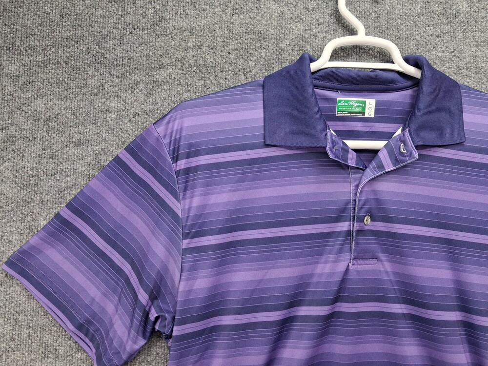 Ben Hogan Performance Polo Mens Large Golf Short Sleeve Striped